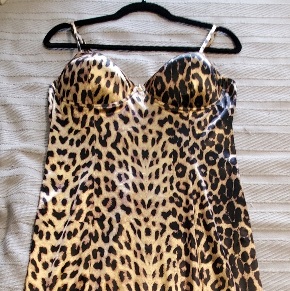 Leopard Print Spaghetti Strap Dress